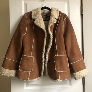 Marvin Richards Faux Suede Faux Shearling Coat